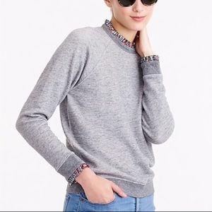 J Crew sweatshirt with ruffle detail